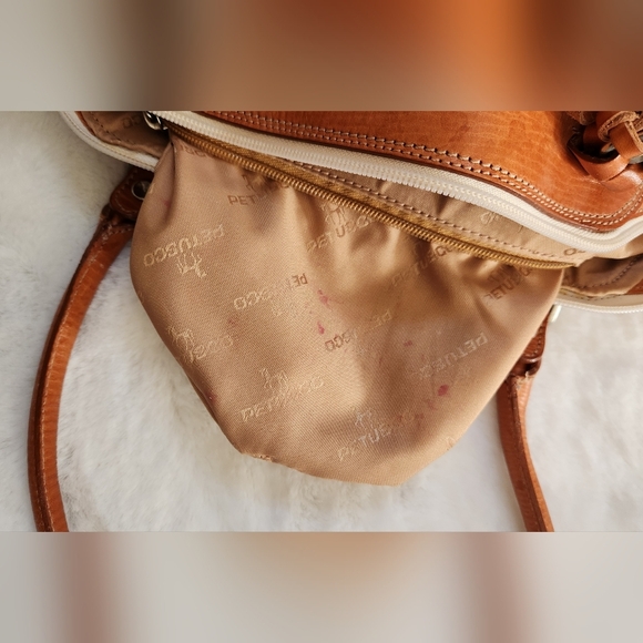 Petusco Vintage Cream and Tan handbag - Picture 3 of 12